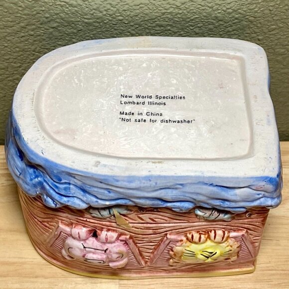 NOAH’S SS ARK 9 x 5 Ceramic Cookie Jar Canister New World Specialties Pre-owned - Picture 10 of 10